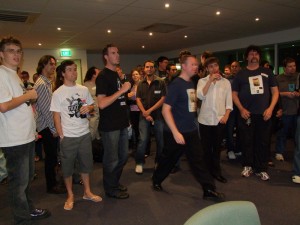 Stewart was the first volunteer to arrive and made a huge difference on the night! Here he is coming up to draw a raffle prize.