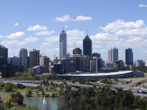 dscf4176 (Modified) Photograph of the Perth city skyline in 2011