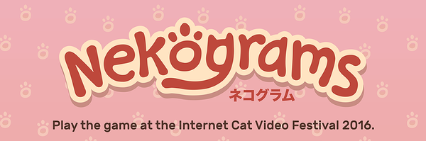 Text: Nekograms. Play the game at the Internet Cat Video Festival 2016.